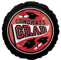 Grad School Colors Red and Goldenrod Balloon Bouquet 15 Pack