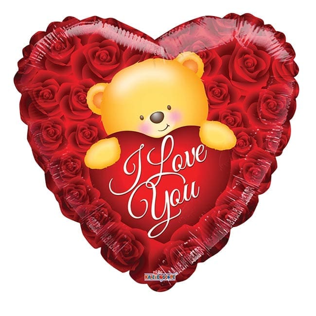 15162-18.Jpg 18 Inch Love Bear Over Roses - Image 1