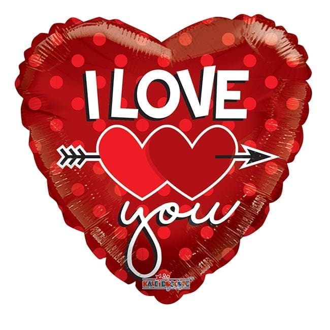 15204-18.Jpg 18 Inch Two Hearts On Red - Image 1