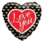 18 Inch Golden Hearts I Love You