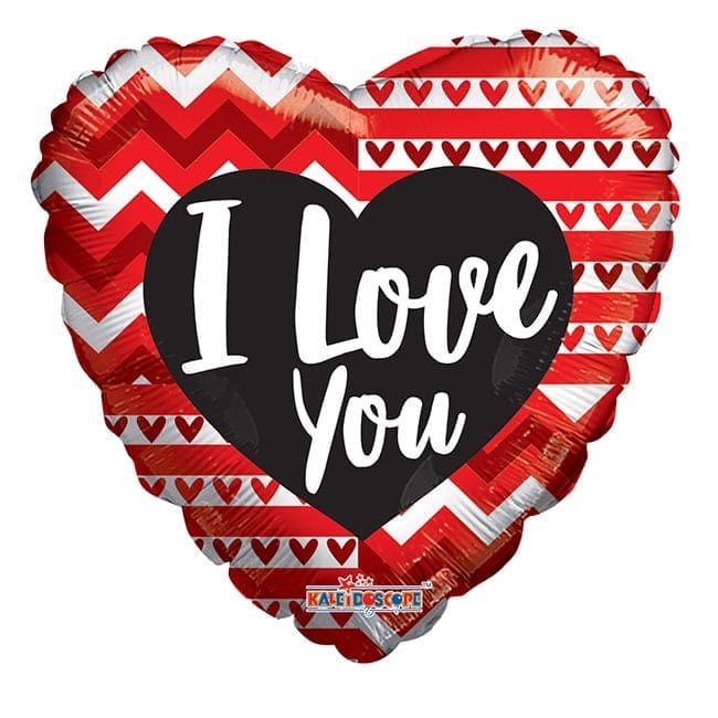 15874-18.Jpg 18 Inch Love You Lines &Amp;Amp; Hearts - Image 1
