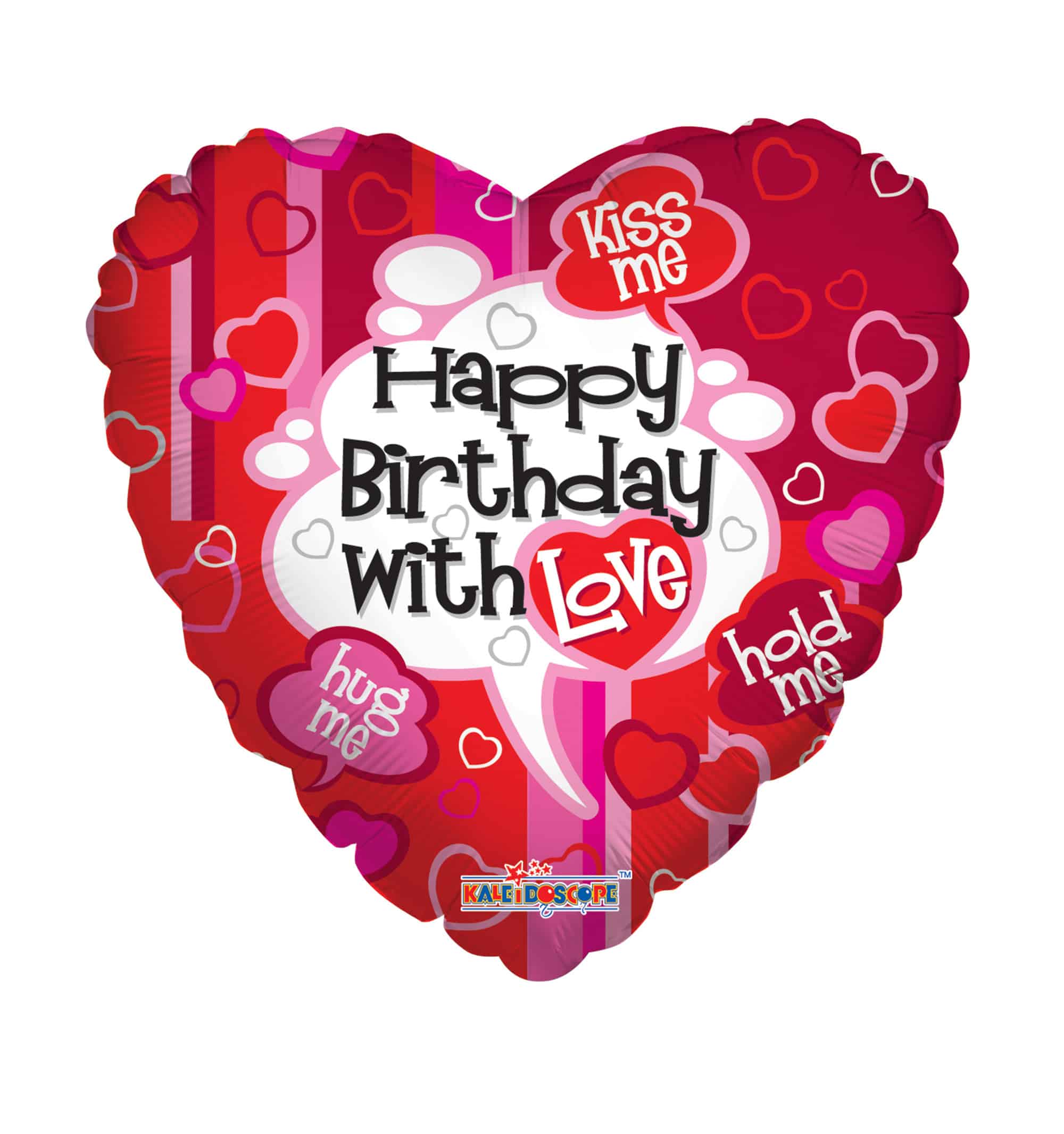 17739-18.Jpg Happy Birthday Balloon With Love Heart Foil - 18 Inch Party Decoration