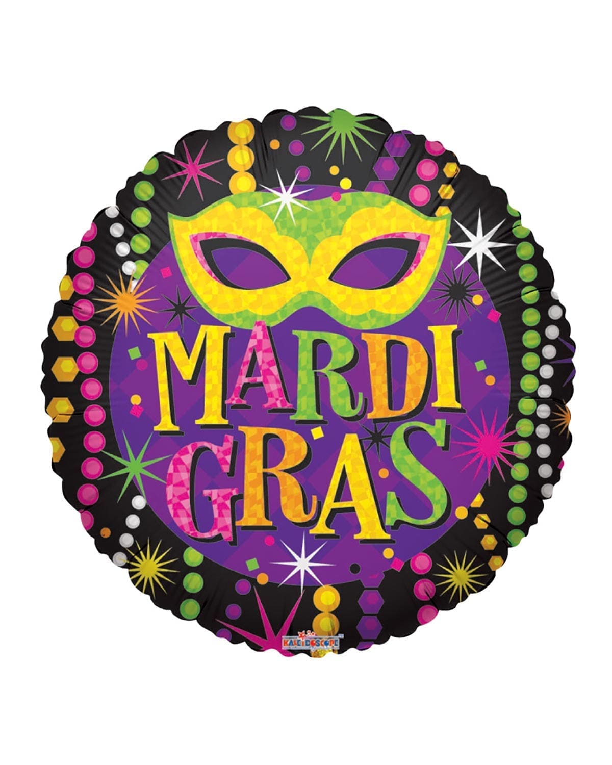 82072-18.Jpg 18 Inch Mardi Gras Balloon With Purple, Yellow, And Green Festive Design