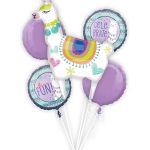 Llama foil balloon bouquet with 5pcs for birthday parties and celebrations