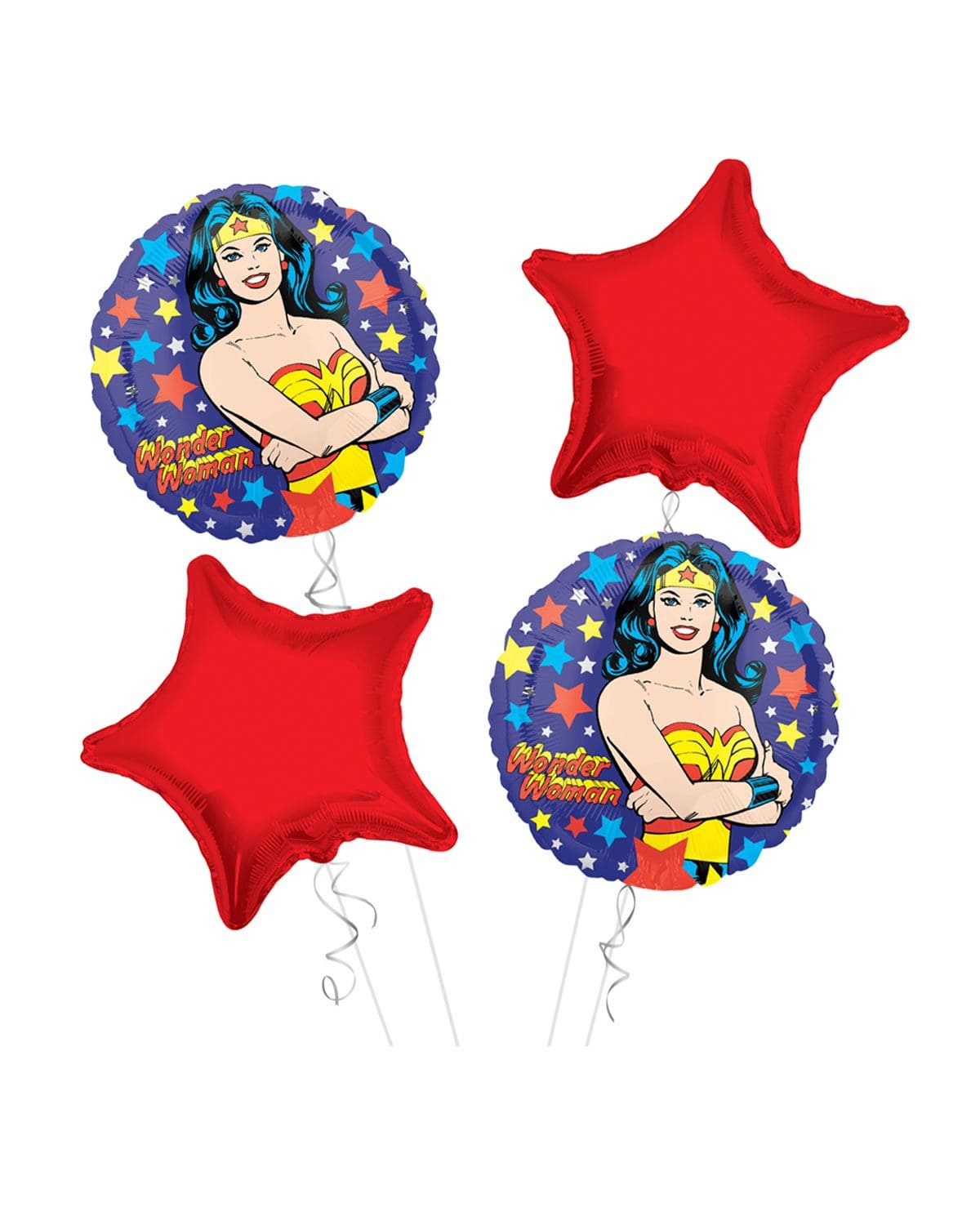 A046-A4-S3.Jpg Wonder Women Happy Birthday Balloon Bouquet 4Pc – Viva Party