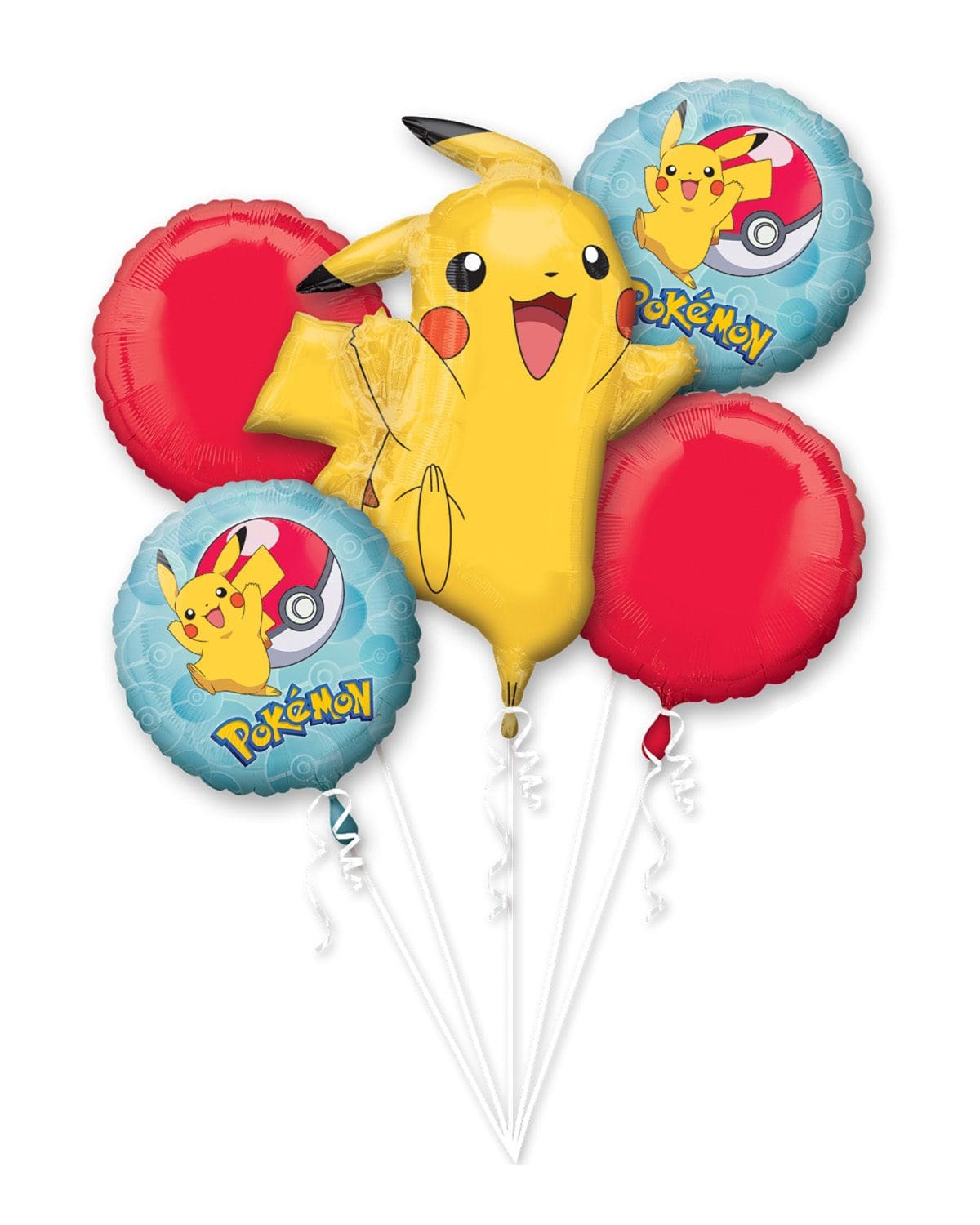 B028-Ya-1.Jpg Pokemon Foil Balloon Bouquet Featuring Pikachu And Red Balloons