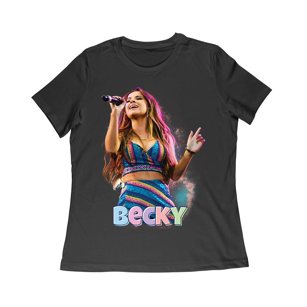 Bkg-02_Wr-Black.jpg Becky-G Singing Vibes T-Shirt - Passionate Performance Tee For True Fans Women Relaxed – Viva Party