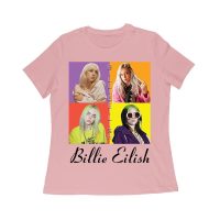 Color Pop Billie Eilish Portrait T-Shirt for Artistic Music Fans Women Relaxed