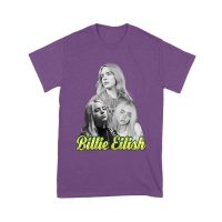 Billie Eilish Black-and-White Emotional Portrait T-Shirt for True Fans Unisex Youth