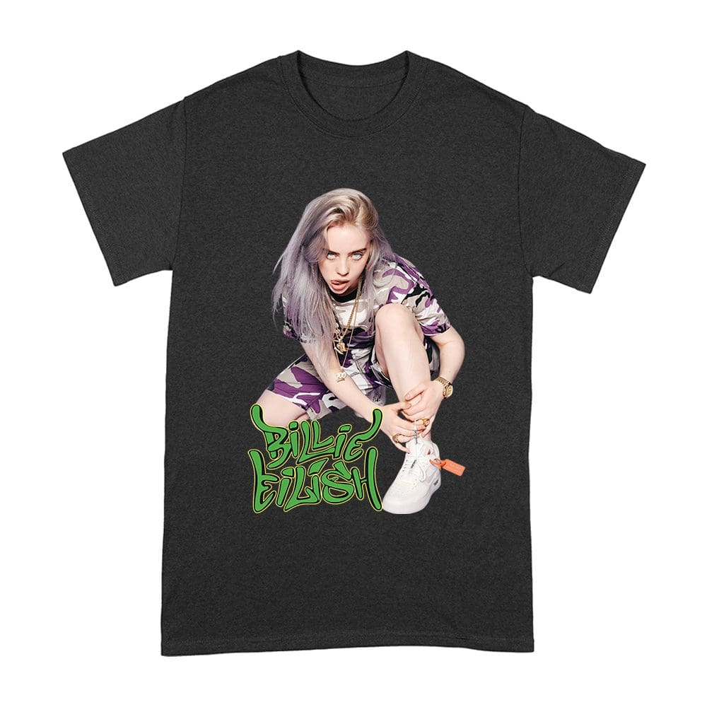 Ble-05_A-Black.jpg Urban Style Billie Eilish Sitting Pose Green Graffiti T-Shirt Unisex Adult – Viva Party