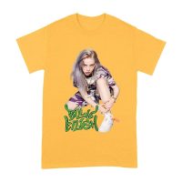 Urban Style Billie Eilish Sitting Pose Green Graffiti T-Shirt Unisex Adult
