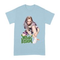 Urban Style Billie Eilish Sitting Pose Green Graffiti T-Shirt Unisex Adult