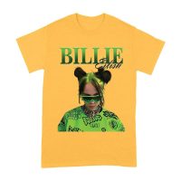 Neon Green Billie Eilish Face Design T-Shirt with Signature Look Unisex Adult