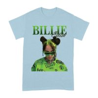 Neon Green Billie Eilish Face Design T-Shirt with Signature Look Unisex Adult