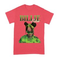 Neon Green Billie Eilish Face Design T-Shirt with Signature Look Unisex Adult