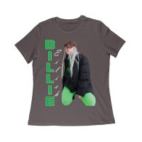 Bold Billie Eilish Vertical Text Pose T-Shirt for Stylish Fans Women Relaxed