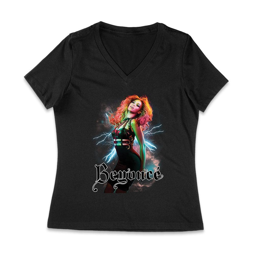Bon-01_Wvn-Black.jpg Electric Power Beyonce Graphic T-Shirt With Lightning And Bold Presence Women Jersey V-Neck – Viva Party