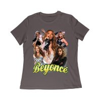 Multi-Image Singing Beyonce Graphic T-Shirt with Spark Effects Women Relaxed