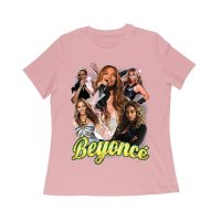 Multi-Image Singing Beyonce Graphic T-Shirt with Spark Effects Women Relaxed
