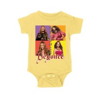 Color Block Beyonce Portrait T-Shirt with Artistic Text Design Unisex Baby Jersey