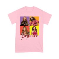 Color Block Beyonce Portrait T-Shirt with Artistic Text Design Unisex Youth