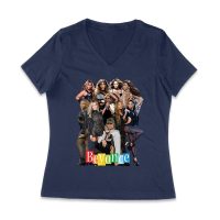 Powerful Group Pose Beyonce T-Shirt Featuring Fashion Looks and Attitude Women Jersey V-Neck