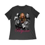 Black and White Beyonce Portrait T-Shirt with Touch of Color Contrast Women Relaxed – Viva Party
