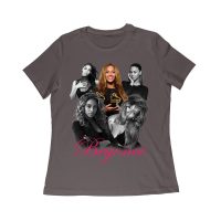Black and White Beyonce Portrait T-Shirt with Touch of Color Contrast Women Relaxed