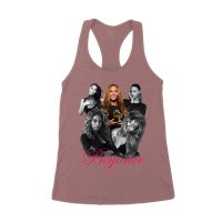 Black and White Beyonce Portrait T-Shirt with Touch of Color Contrast Women's Racerback Tank Top