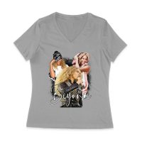 Beyonce Candid Moments Graphic Tee with Happy Expressions and Singing Style Women Jersey V-Neck
