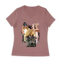 Beyonce Candid Moments Graphic Tee with Happy Expressions and Singing Style Women Jersey V-Neck
