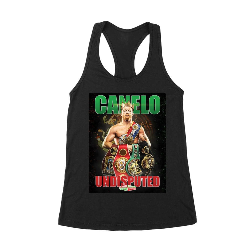 Can-10_Wrtt-Black.jpg Canelo Undisputed - 4Lov Of Boxing T-Shirt - Bold Fighter Graphic Tee For Combat Sports Fans Women'S Racerback Tank Top – Viva Party