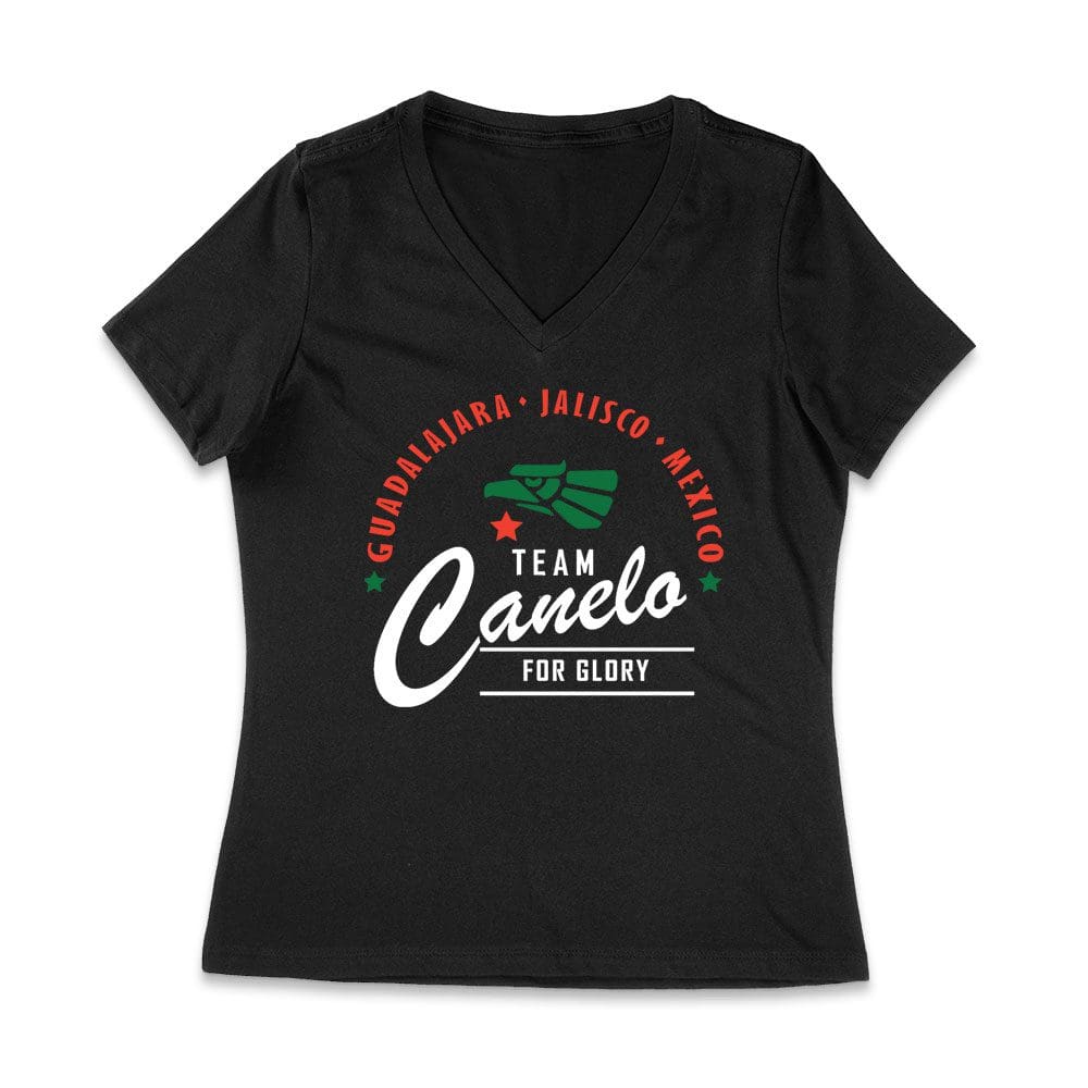 Can-11_Wvn-Black.jpg Guadalajara Jalisco Mexico - Team Canelo For Glory T-Shirt - Boxing Pride Fan Apparel Women Jersey V-Neck – Viva Party