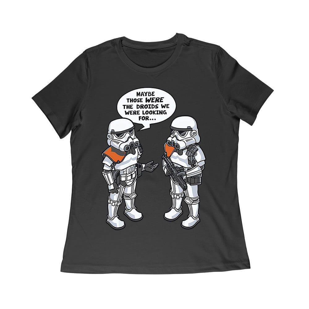 Cart-01_Wr-Black.jpg May Be Those Were The Droids We Were Looking For ? Retro Sci-Fi T-Shirt, Fun Vintage Style For Movie Lovers &Amp;Amp; Pop Culture Fans Women Relaxed – Viva Party