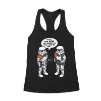 May Be Those Were the Droids We Were Looking For ? Retro Sci-Fi T-Shirt, Fun Vintage Style for Movie Lovers & Pop Culture Fans Women's Racerback Tank Top – Viva Party