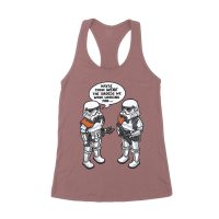 May Be Those Were the Droids We Were Looking For ? Retro Sci-Fi T-Shirt, Fun Vintage Style for Movie Lovers & Pop Culture Fans Women's Racerback Tank Top