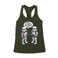 May Be Those Were the Droids We Were Looking For ? Retro Sci-Fi T-Shirt, Fun Vintage Style for Movie Lovers & Pop Culture Fans Women's Racerback Tank Top