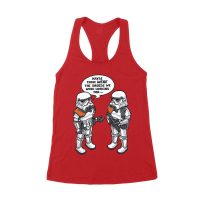 May Be Those Were the Droids We Were Looking For ? Retro Sci-Fi T-Shirt, Fun Vintage Style for Movie Lovers & Pop Culture Fans Women's Racerback Tank Top