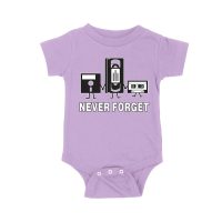 Never Forget Old Cassette, Floppy, and Deck Disk T-Shirt ? Retro Nostalgia Tee for Classic Tech and Vintage Vibe Lovers Unisex Baby Jersey