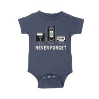 Never Forget Old Cassette, Floppy, and Deck Disk T-Shirt ? Retro Nostalgia Tee for Classic Tech and Vintage Vibe Lovers Unisex Baby Jersey
