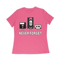 Never Forget Old Cassette, Floppy, and Deck Disk T-Shirt ? Retro Nostalgia Tee for Classic Tech and Vintage Vibe Lovers Women Relaxed