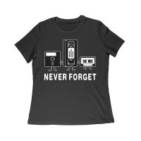 Never Forget Old Cassette, Floppy, and Deck Disk T-Shirt ? Retro Nostalgia Tee for Classic Tech and Vintage Vibe Lovers Women Relaxed – Viva Party