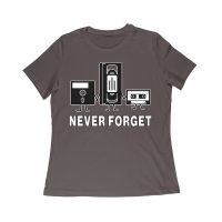 Never Forget Old Cassette, Floppy, and Deck Disk T-Shirt ? Retro Nostalgia Tee for Classic Tech and Vintage Vibe Lovers Women Relaxed