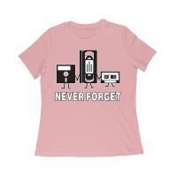 Never Forget Old Cassette, Floppy, and Deck Disk T-Shirt ? Retro Nostalgia Tee for Classic Tech and Vintage Vibe Lovers Women Relaxed