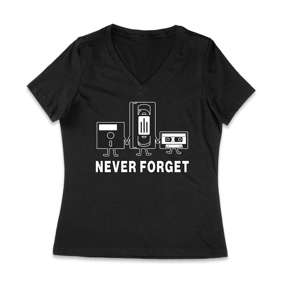 Cart-02_Wvn-Black.jpg Never Forget Old Cassette, Floppy, And Deck Disk T-Shirt ? Retro Nostalgia Tee For Classic Tech And Vintage Vibe Lovers Women Jersey V-Neck – Viva Party
