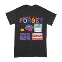 Never Forget - Camera Reel - Gramophone - Floppy Cassette - and Cassette Piece T-Shirt - Retro Nostalgia Tee for Vintage Tech Lovers Unisex Adult – Viva Party