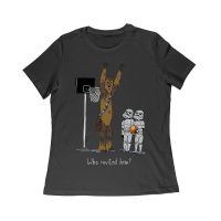 Who Invited Him? Funny Basketball Graphic T-Shirt for Sports Fans Women Relaxed – Viva Party