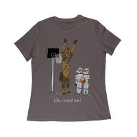 Who Invited Him? Funny Basketball Graphic T-Shirt for Sports Fans Women Relaxed