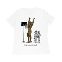 Who Invited Him? Funny Basketball Graphic T-Shirt for Sports Fans Women Relaxed