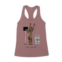 Who Invited Him? Funny Basketball Graphic T-Shirt for Sports Fans Women's Racerback Tank Top